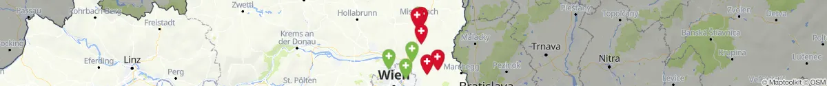 Kartenansicht für Apotheken-Notdienste in der Nähe von Bad Pirawarth (Gänserndorf, Niederösterreich)